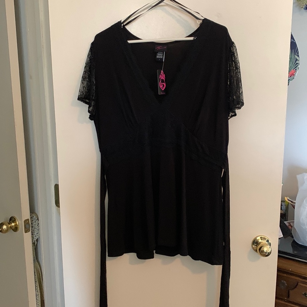 Torrid Black Babydoll Style Top Size 1X